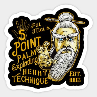 Pai Mei 5 Point Palm Exploding Heart technique Sticker